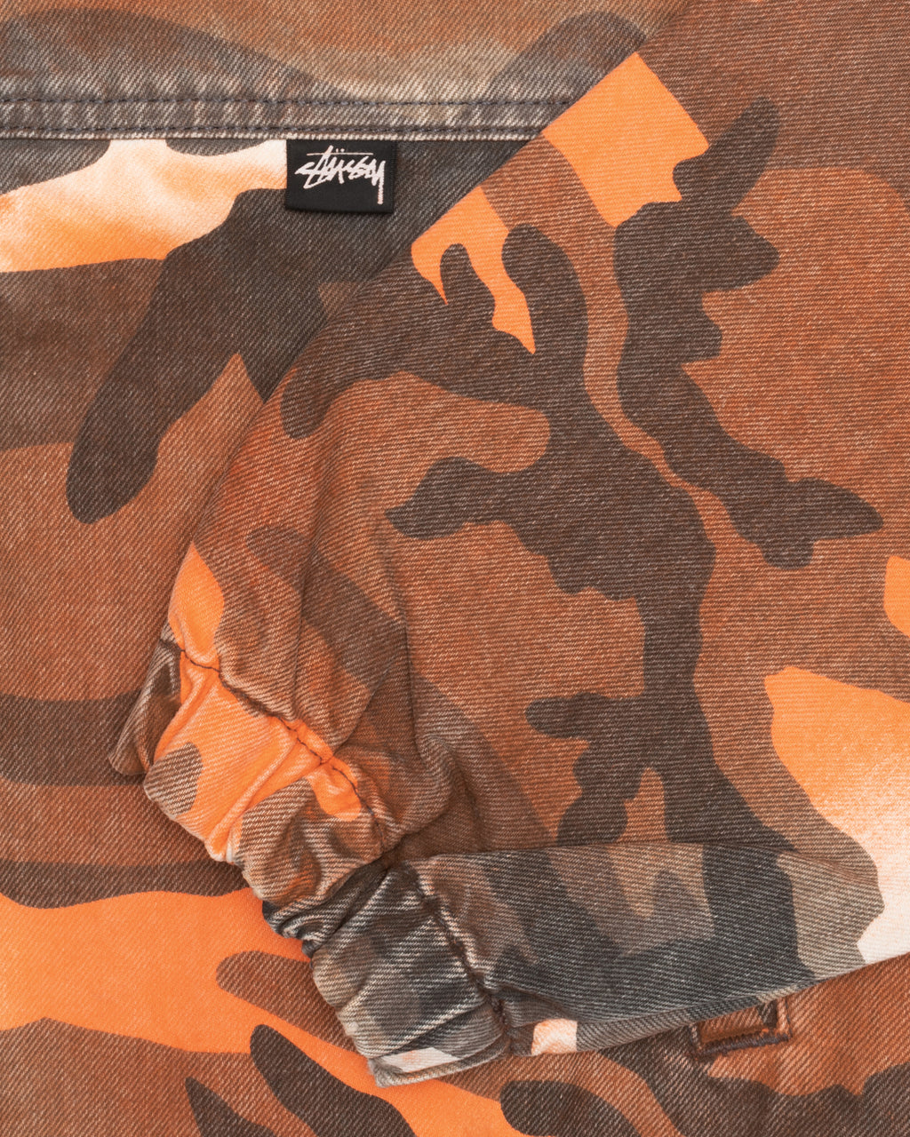 Stussy Spray Dye Con Cappuccio Lavoro Giacche Arancioni Camouflage | 078JUEVGZ