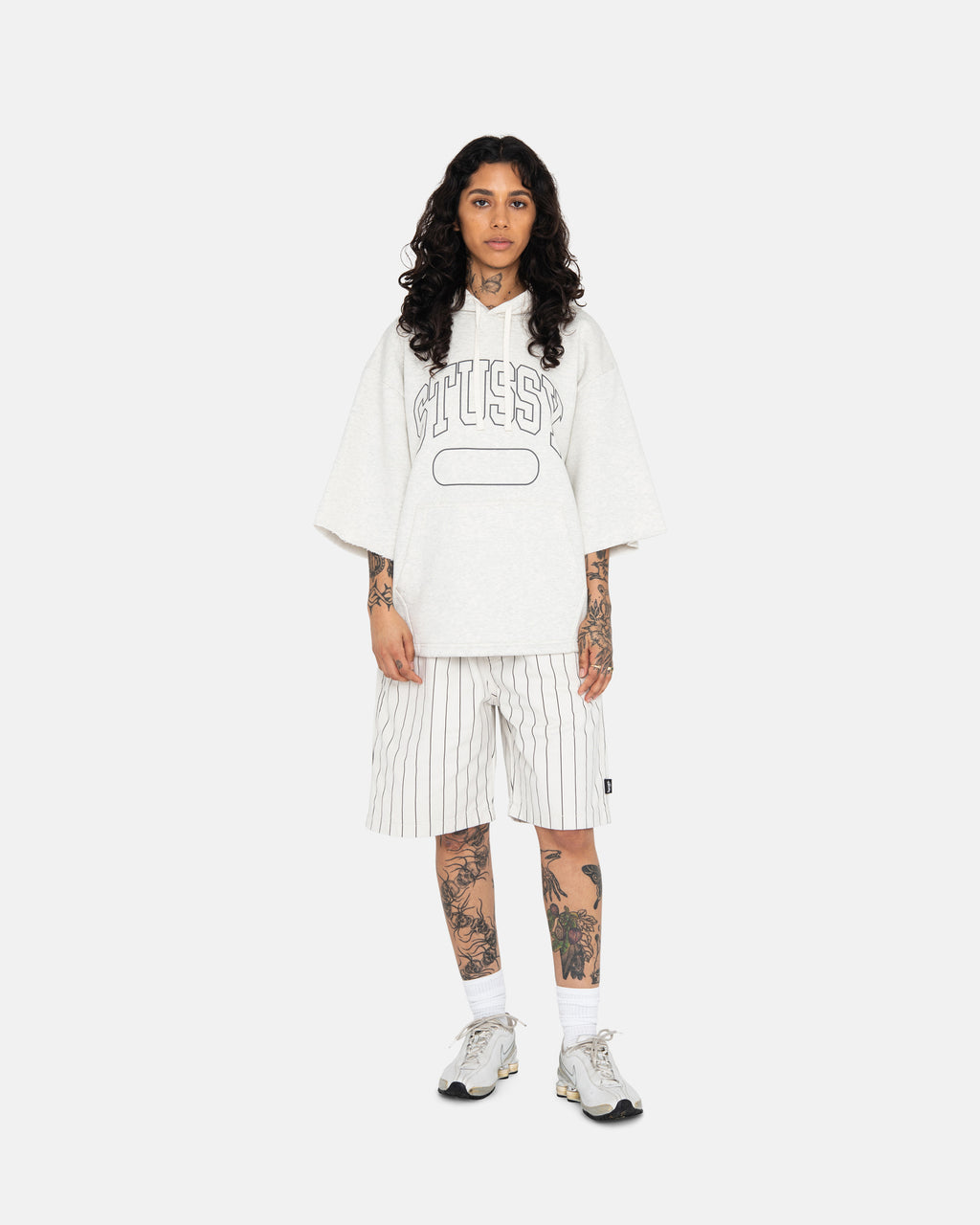 Stussy Ss Boxy Cropped Felpa con Cappuccio Grigie | 269FCQJIX