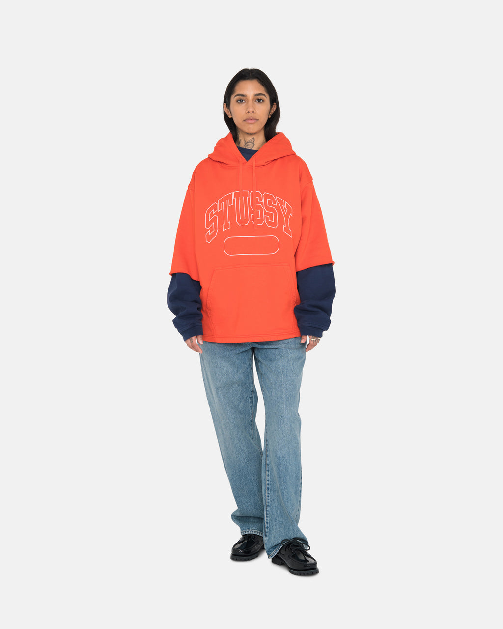 Stussy Ss Boxy Cropped Felpa con Cappuccio Arancioni Profondo | 702BKIEYR