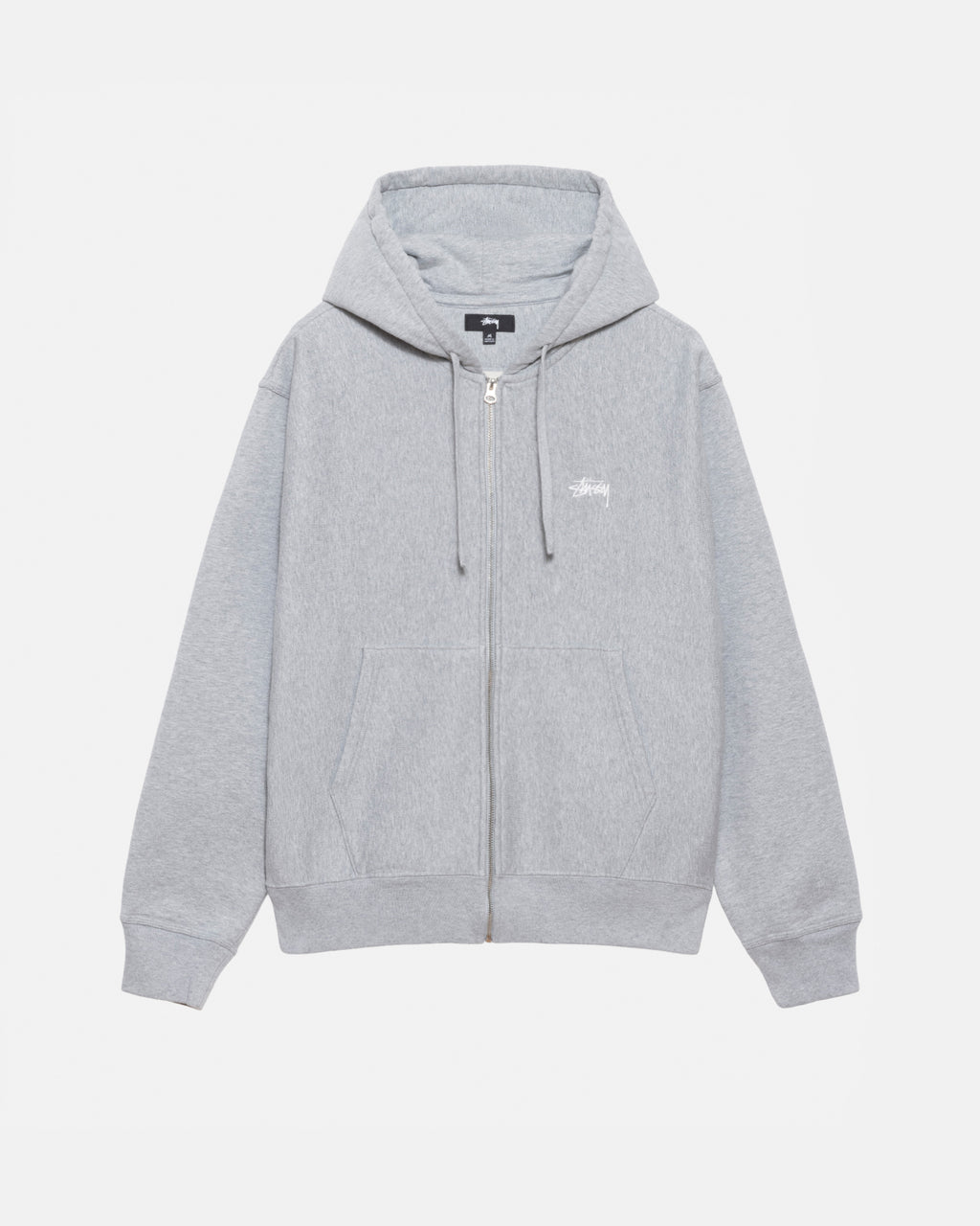 Stussy Stock Logo Zip Felpa con Cappuccio Grigie | 025WNUCZD