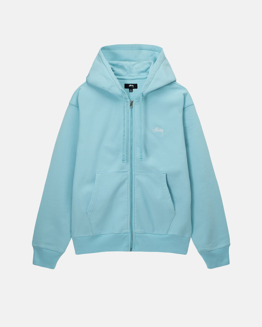 Stussy Stock Logo Zip Felpa con Cappuccio Blu | 743HTGQFW