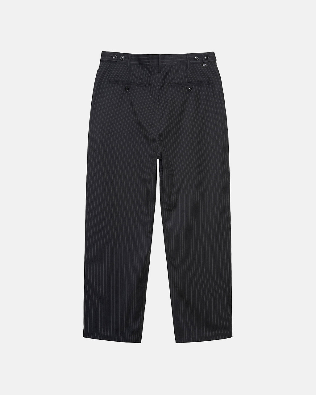 Stussy Stripe Volume A Pieghe Pantaloni Nere | 091CHZGPD