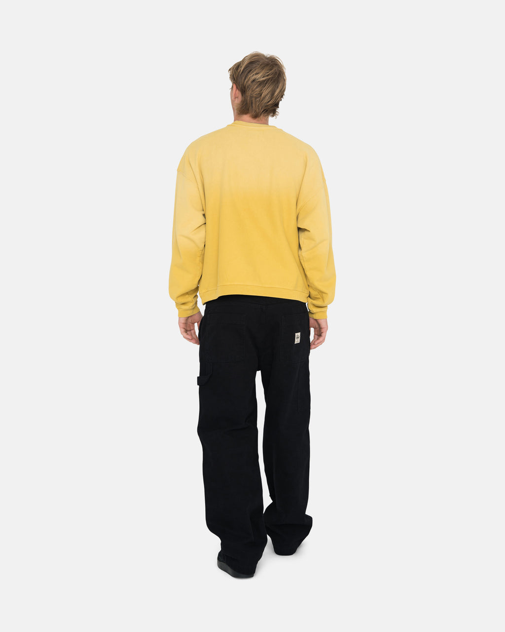 Stussy Sun Faded Oversized Crew Pantaloncini Gialle | 738XRKQBU