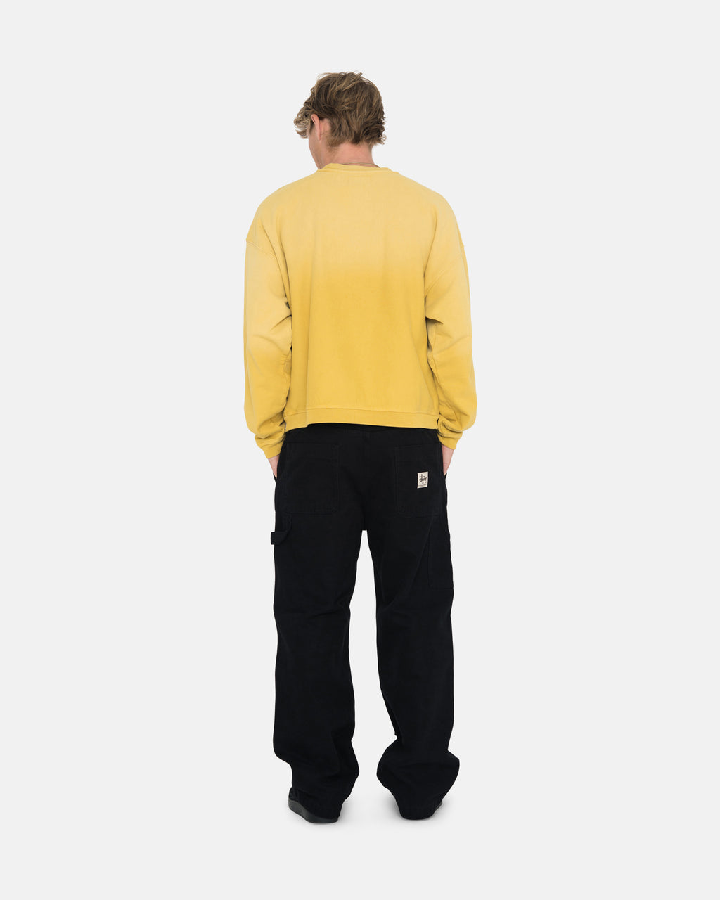 Stussy Sun Faded Oversized Crew Pantaloncini Gialle | 738XRKQBU