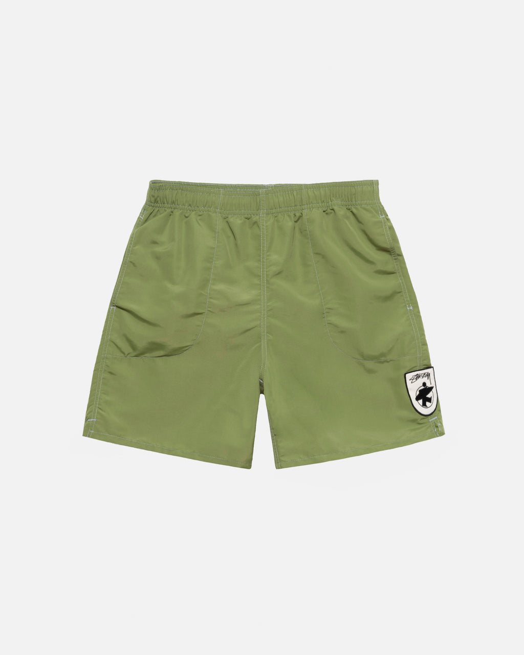 Stussy Surfman Patch Acqua Pantaloncini Leaf | 016KEFMNB