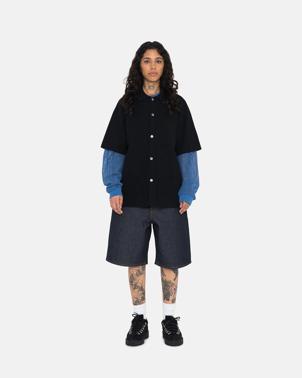 Stussy Wrinkly Gingham Ss Camicie Nere | 186NIJOZA