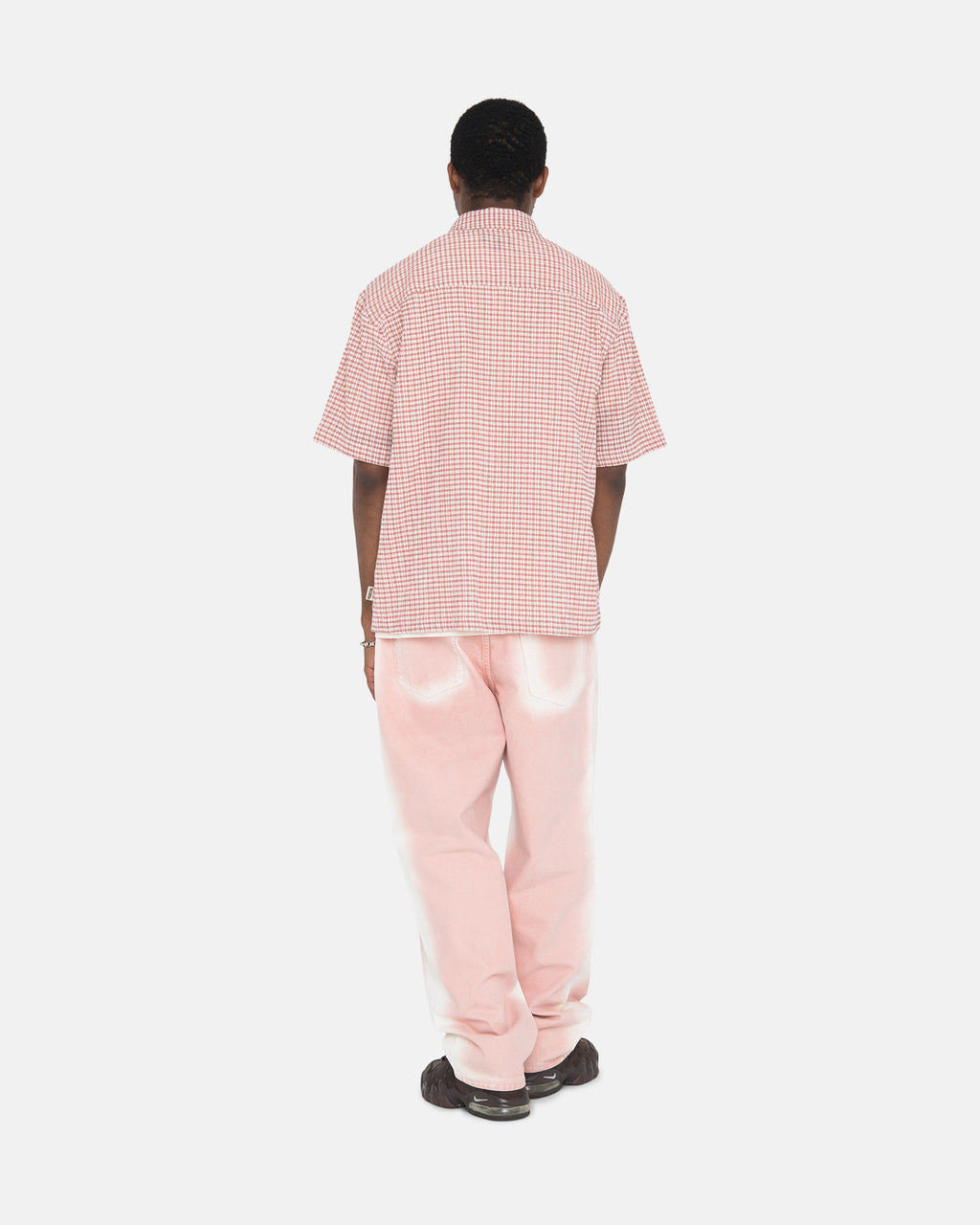 Stussy Wrinkly Gingham Ss Camicie Rosa | 367BQPKTI