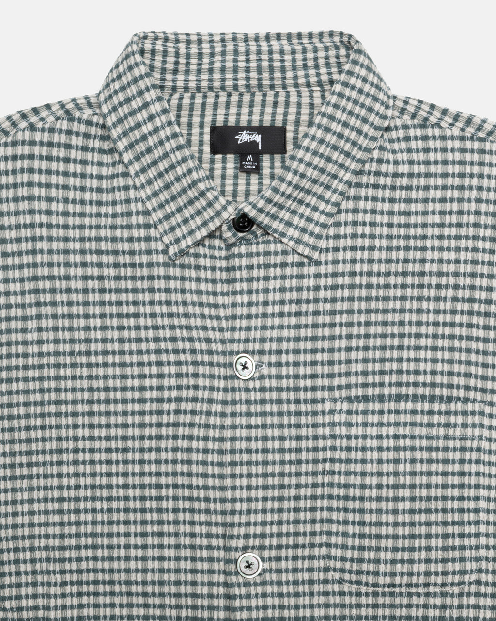 Stussy Wrinkly Gingham Ss Camicie Verdi | 986FGHWEV