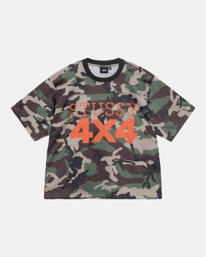 Stussy 4x4 Mesh Football Maglia Camouflage | 608UEHTJM