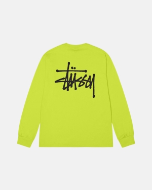 Stussy Basic Ls Magliette Running Keylime | 790FSUHDE