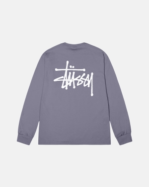 Stussy Basic Ls Magliette Running Viola | 672NLGJZT