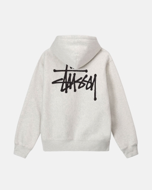 Stussy Basic Stüssy Felpa con Cappuccio Grigie | 683JZKXLT