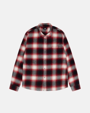 Stussy Bay Plaid Camicie Rosse | 970ZYKDBC