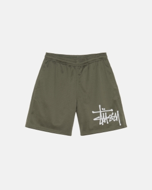 Stussy Big Basic Mesh Pantaloncini Verde Oliva | 543YBFVPG