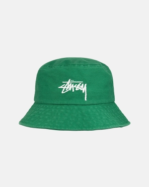 Stussy Big Stock Bucket Cappelli Verdi Scuro | 581MDRHIX