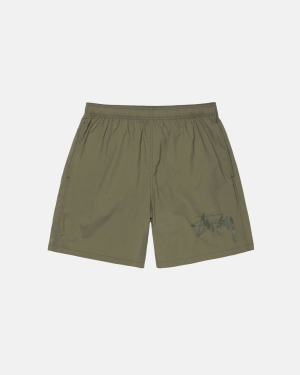 Stussy Big Stock Nylon Pantaloncini Verde Oliva | 983KIQRMD