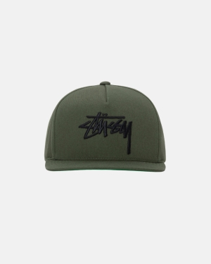 Stussy Big Stock Point Crown Berretti Verde Oliva Chiaro | 763VSUONT