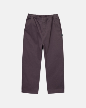 Stussy Brushed Beach Pantaloni Bordeaux | 718JNKHRI