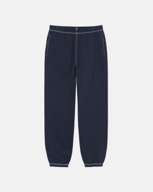 Stussy Contrast Stitch Label Pantaloni Blu Marino | 275RFUVMW