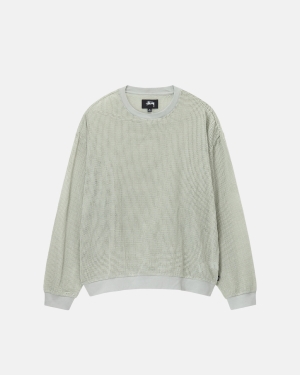 Stussy Cotone Mesh Ls Crew Camicie Beige | 928ZAVDNM