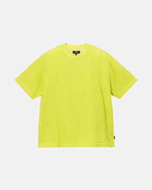 Stussy Cotone Mesh Ss Crew Camicie Verdi Chiaro | 594TCDNYS