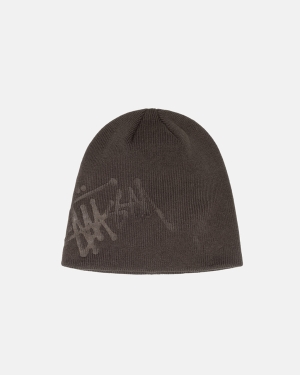 Stussy Debossed Basic Logo Skullcap Berretti Marroni | 378AENXPJ