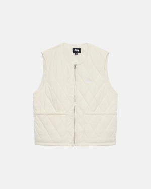 Stussy Diamond Trapuntato Gilet Crema | 736EFJVLD