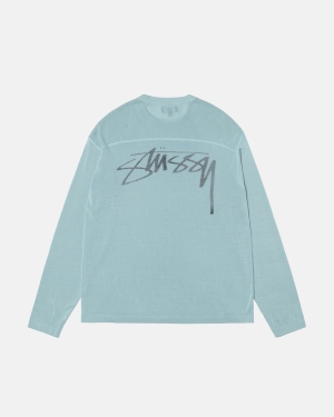 Stussy Leggere Football Crew Maglioni Blu Chiaro | 860WDFZNJ