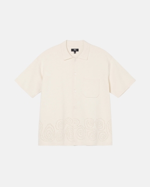 Stussy Perforated Swirl Knit Camicie Beige | 381OJWUCK