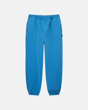 Stussy Pigment Dyed Fleece Pantaloni Blu | 413STIYXA