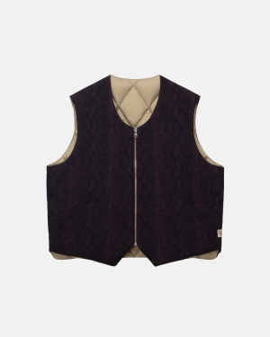 Stussy Python Reversible Gilet Bordeaux | 549GJAWHN