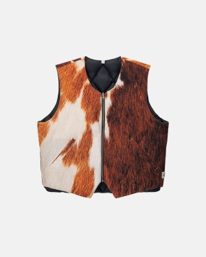 Stussy Reversible Trapuntato Gilet Cowhide | 524FMQDKC