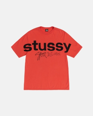 Stussy Sportive 100% Pigment Dyed Magliette Running Rosa | 901PSJMEB