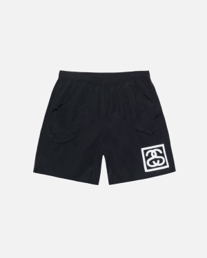 Stussy Ss-link Acqua Pantaloncini Nere | 725ZWEAQJ