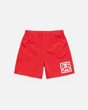 Stussy Ss-link Acqua Pantaloncini Rosse | 296IUJDAW