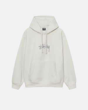 Stussy Stock Logo Applique Felpa con Cappuccio Grigie | 674LVRUMO