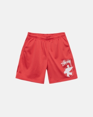 Stussy Surfman Mesh Pantaloncini Rosse | 498KCVYSO