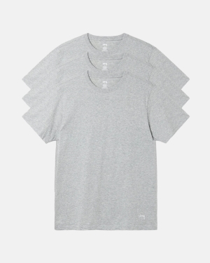 Stussy Undershirt - 3 Pack Magliette Running Grigie | 749RITLWH