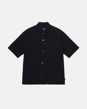 Stussy Wrinkly Gingham Ss Camicie Nere | 186NIJOZA