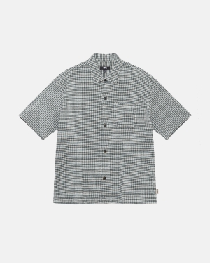 Stussy Wrinkly Gingham Ss Camicie Verdi | 986FGHWEV