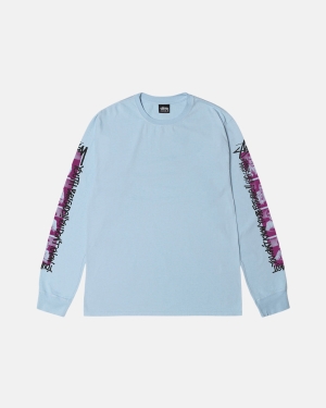 Stussy Youth Brigade Pigment Dyed Ls Magliette Running Blu | 136GSKTVL