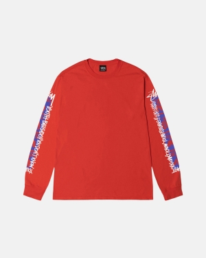 Stussy Youth Brigade Pigment Dyed Ls Magliette Running Rosa | 704FJYNRE